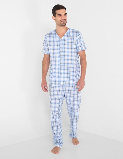 Conjunto pijama Weekend a cuadros con botón en SB