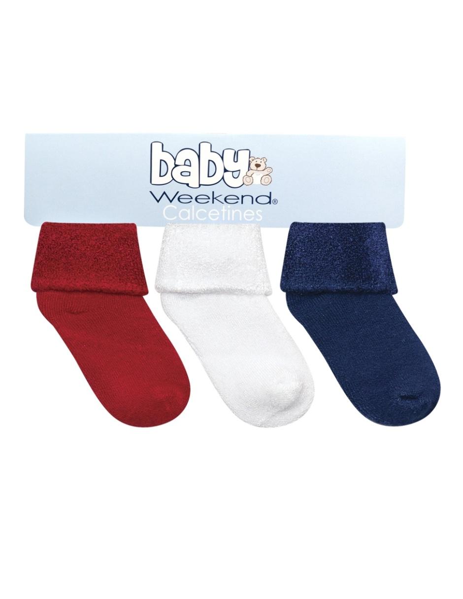Calcetín de algodón para bebé unisex 3 pares 2
