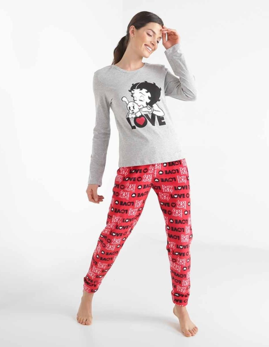 pijama Betty Boop con diseño gráfico manga larga | Suburbia.com.mx