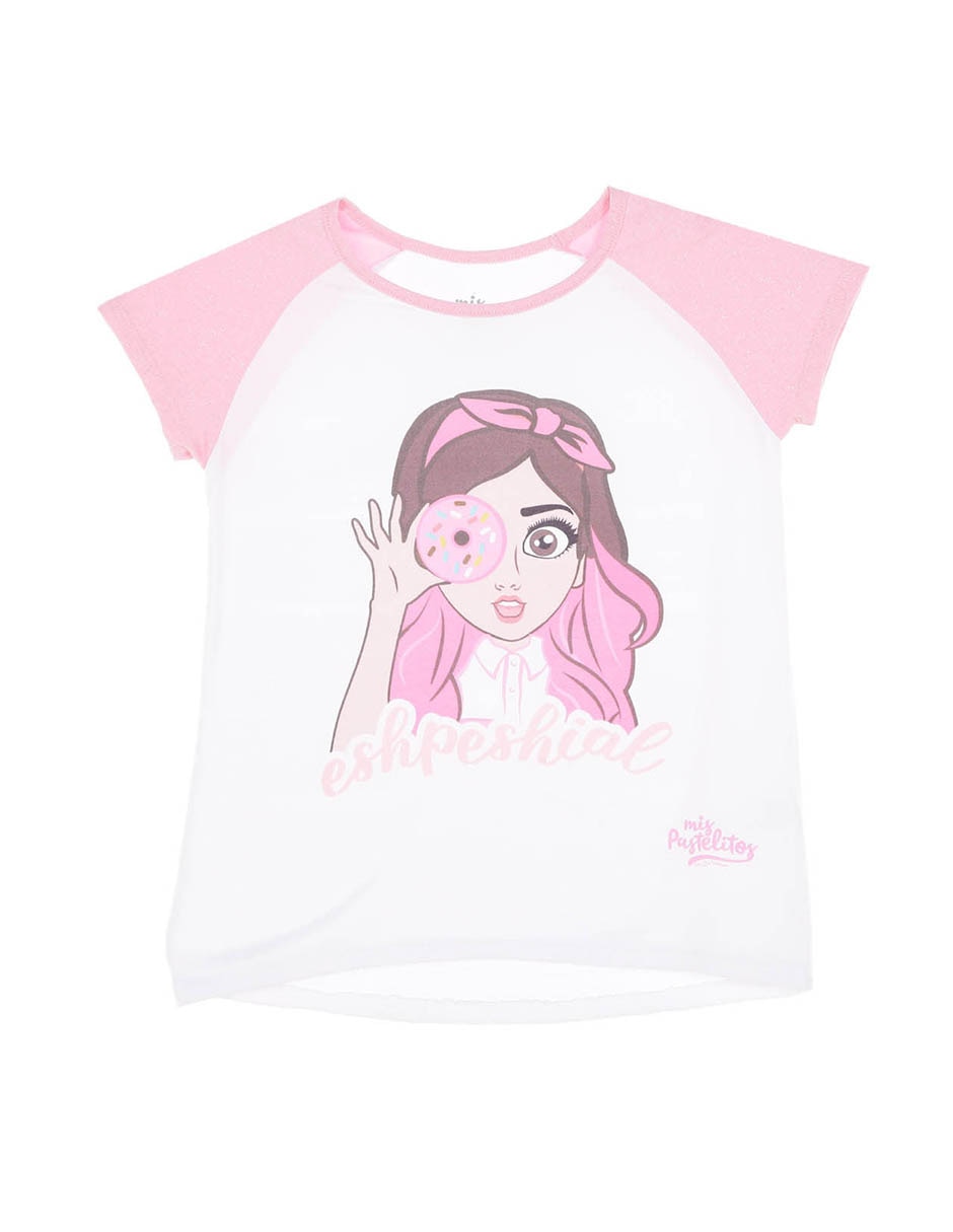 Playera Mis Pastelitos con estampado para niña 